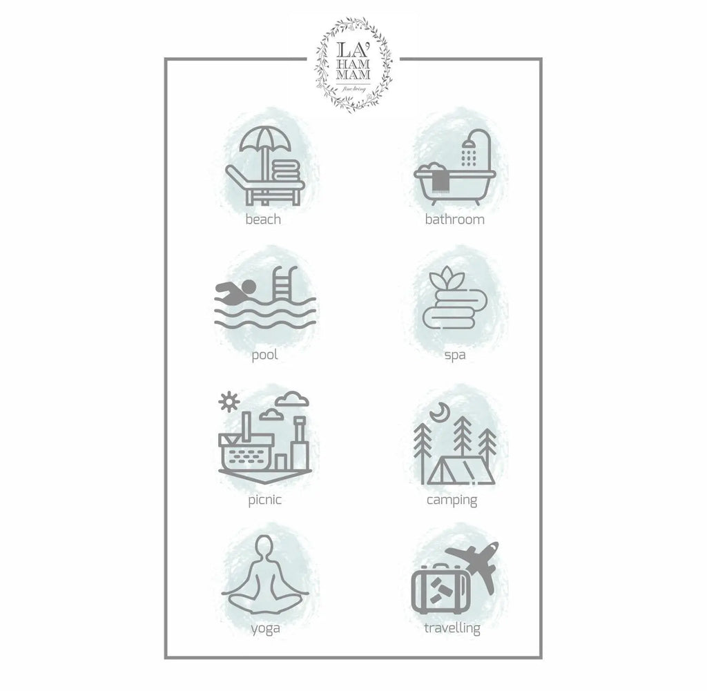 Smyrna Turkish Hand / Kitchen Towel 4 pack 23x17in by La'Hammam La'Hammam
