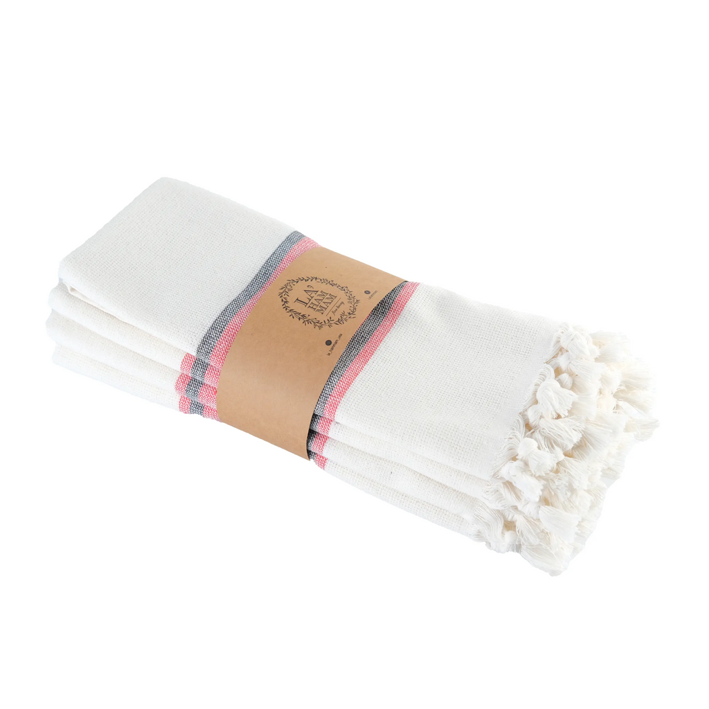 Smyrna Turkish Hand / Kitchen Towel 4 pack 23x17in by La'Hammam La'Hammam