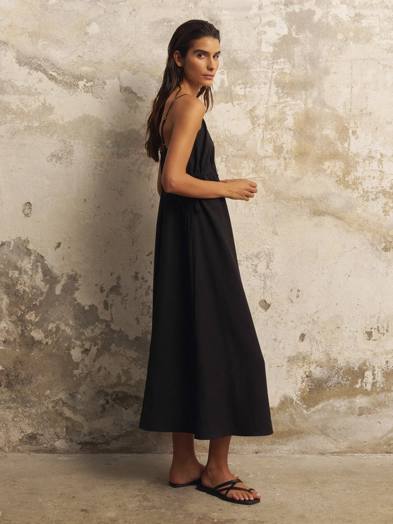 Sofia Ties Maxi Dress - Black by The Handloom The Handloom
