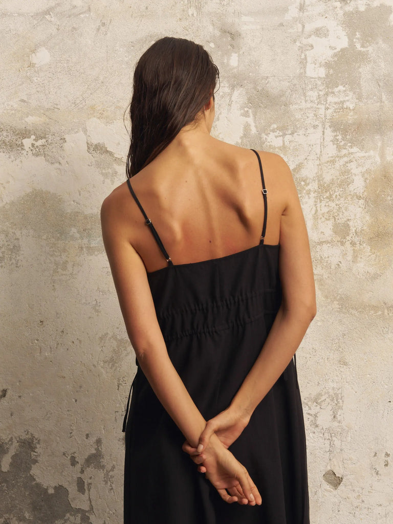 Sofia Ties Maxi Dress - Black by The Handloom The Handloom