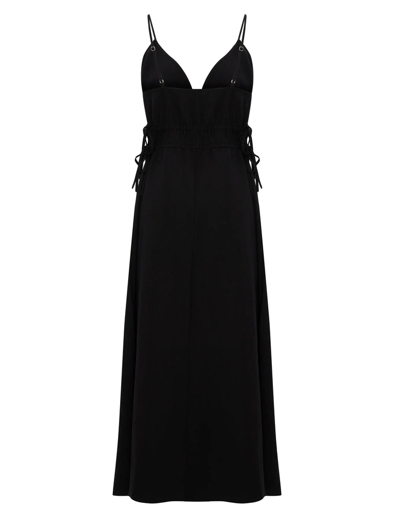 Sofia Ties Maxi Dress - Black by The Handloom The Handloom