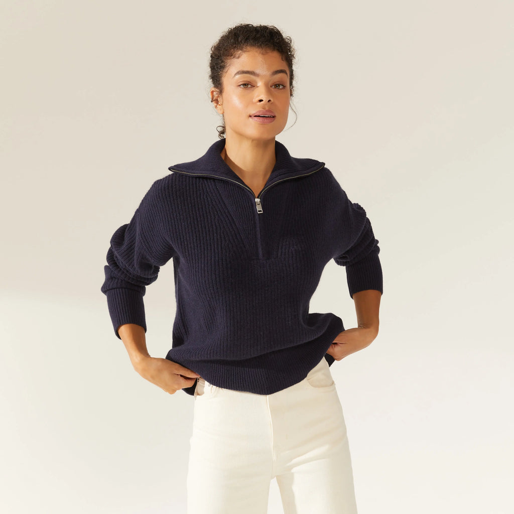 Sophia High Quality Cashmere Pullover  Quarter Zip by Italic Italic