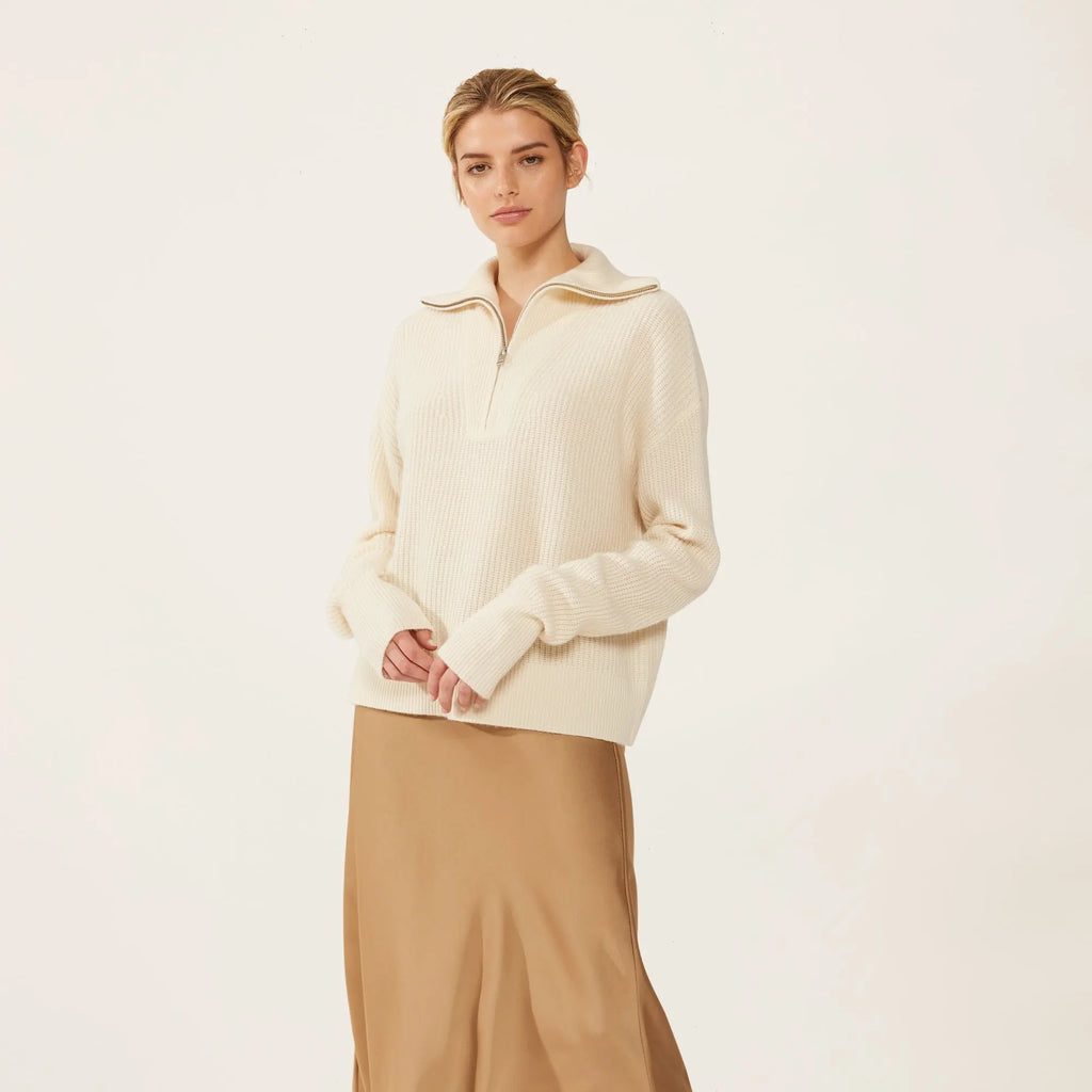 Sophia High Quality Cashmere Pullover  Quarter Zip by Italic Italic