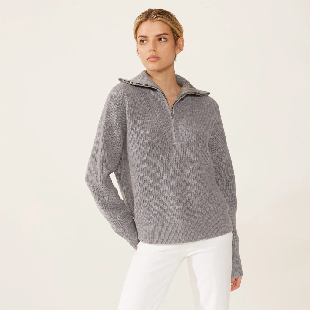 Sophia High Quality Cashmere Pullover  Quarter Zip by Italic Italic