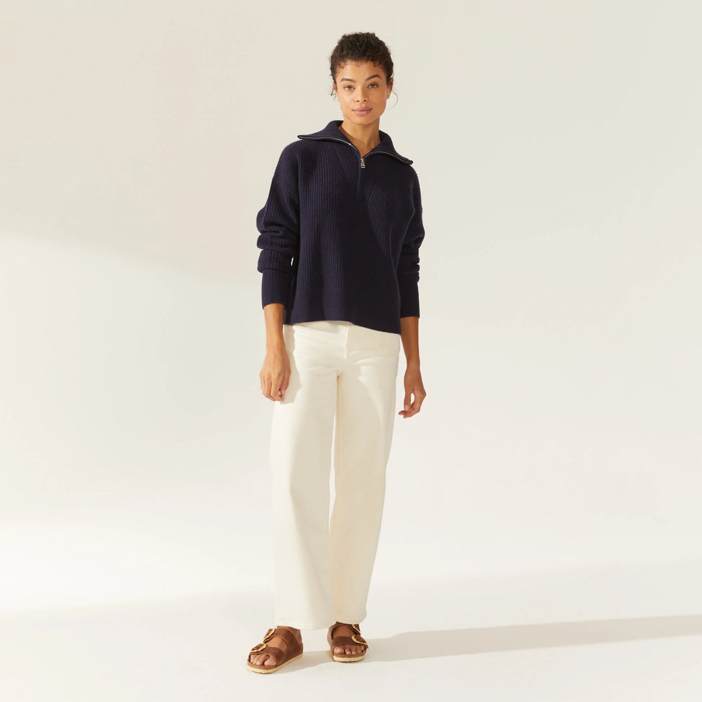 Sophia High Quality Cashmere Pullover  Quarter Zip by Italic Italic