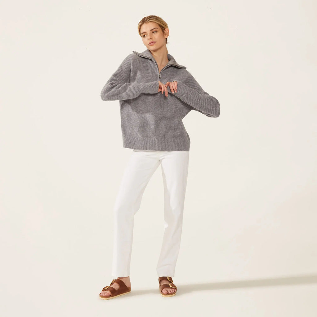 Sophia High Quality Cashmere Pullover  Quarter Zip by Italic Italic