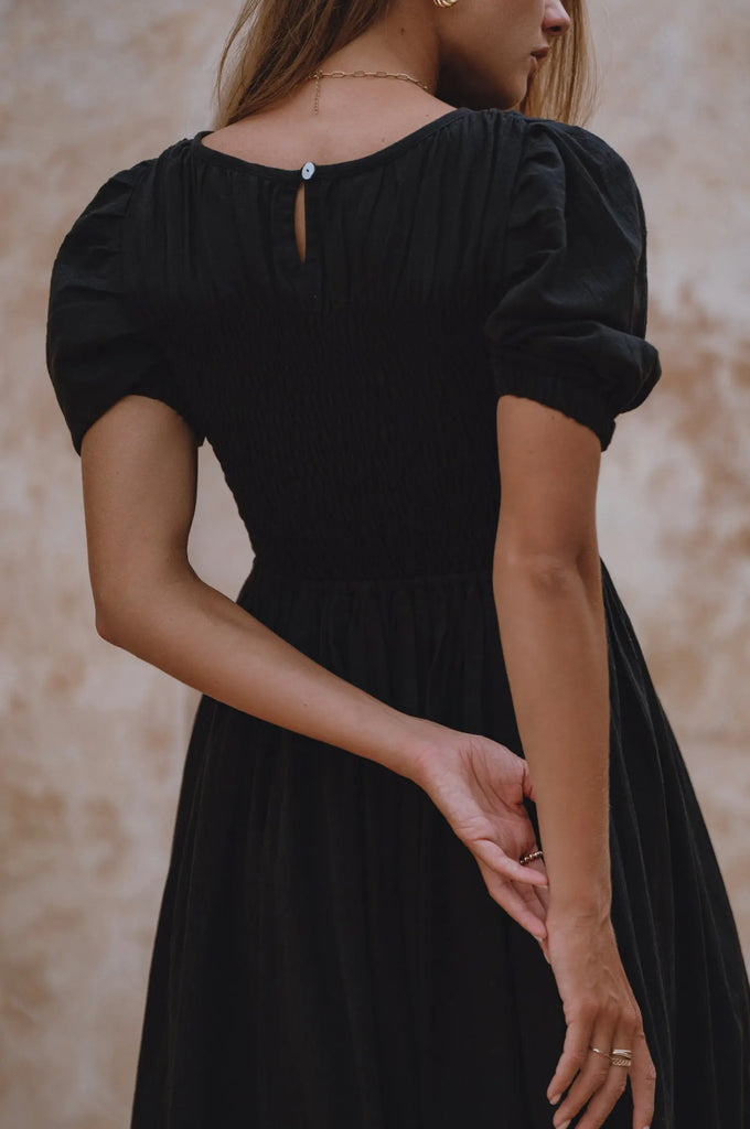 Sophie Smocked Linen Midi Dress by Bali Lane Bali Lane