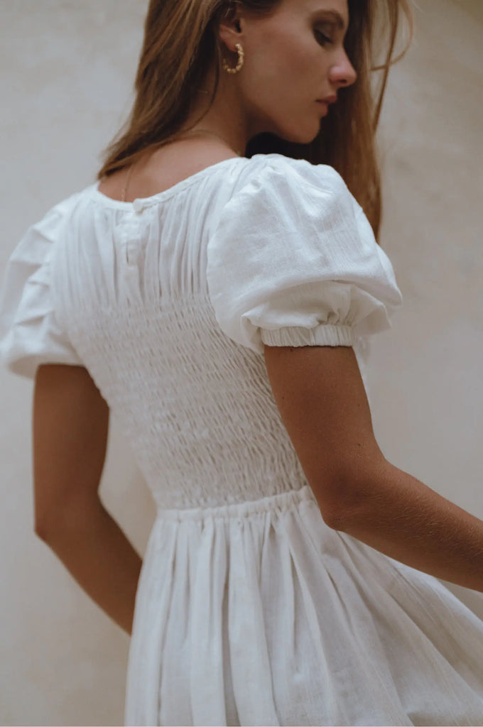 Sophie Smocked Linen Midi Dress by Bali Lane Bali Lane