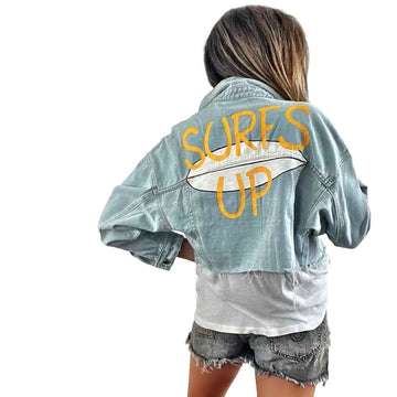 'Surfs Up' Denim Jacket by Wren + Glory Wren + Glory