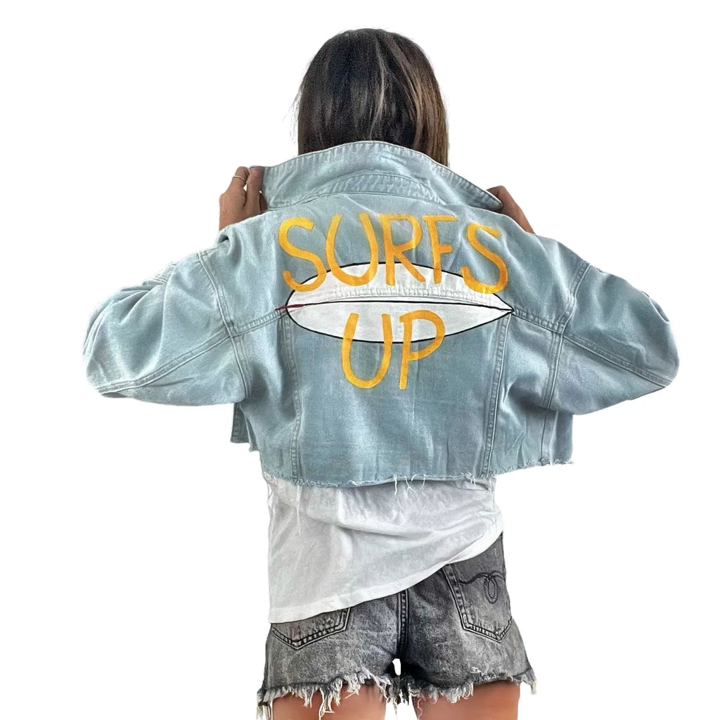 'Surfs Up' Denim Jacket by Wren + Glory Wren + Glory