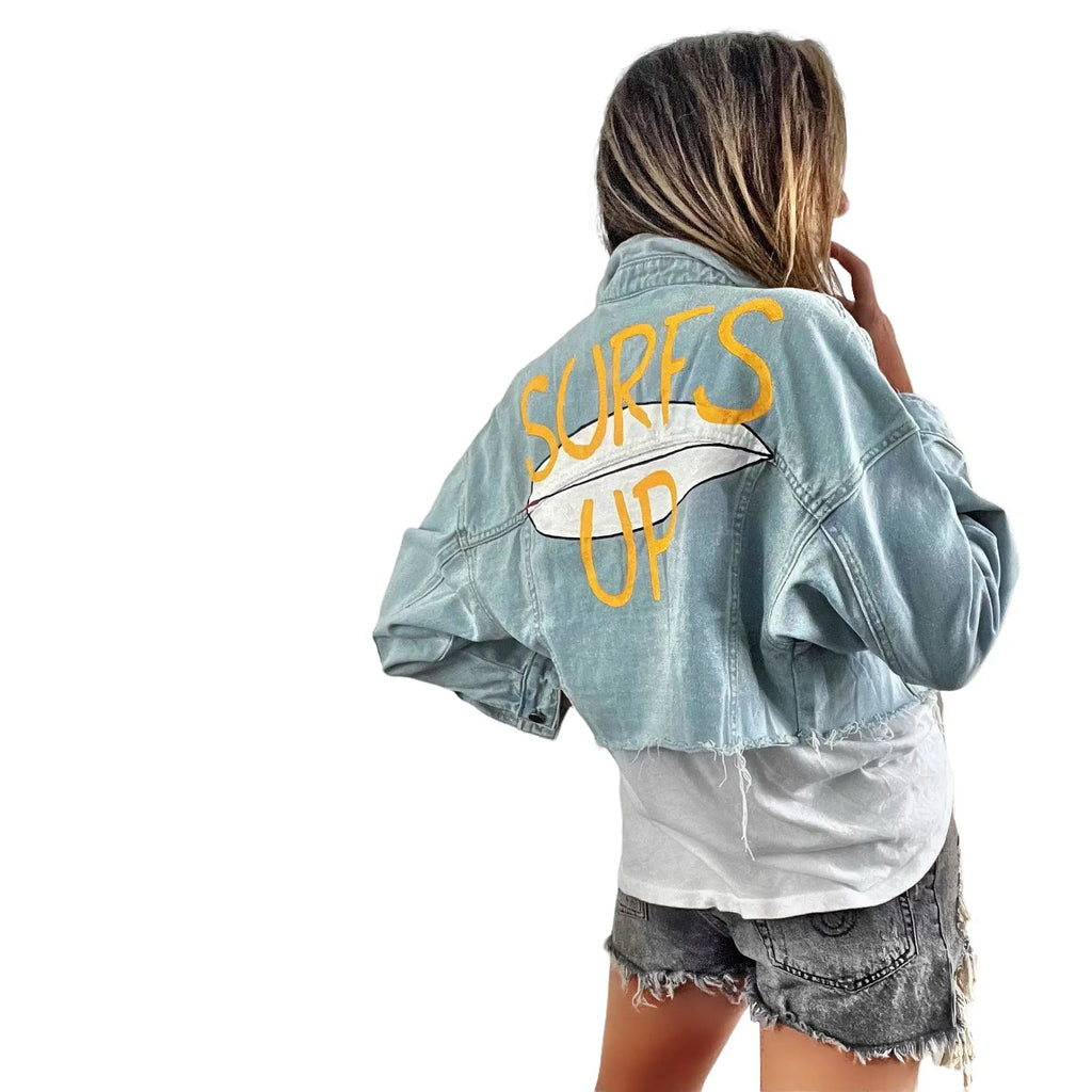 'Surfs Up' Denim Jacket by Wren + Glory Wren + Glory