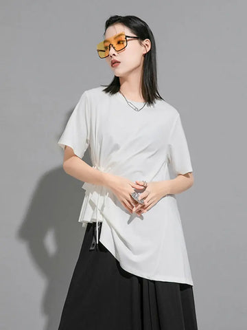 Sween Drawstring Shirt - White by Marigold Shadows Marigold Shadows