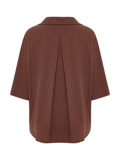 Kaya Boyfriend Shirt - Terracotta