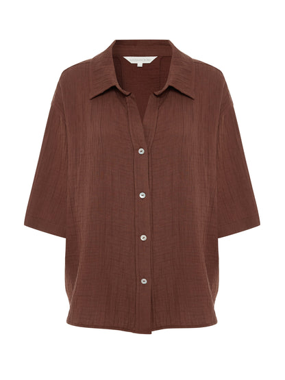 Kaya Boyfriend Shirt - Terracotta