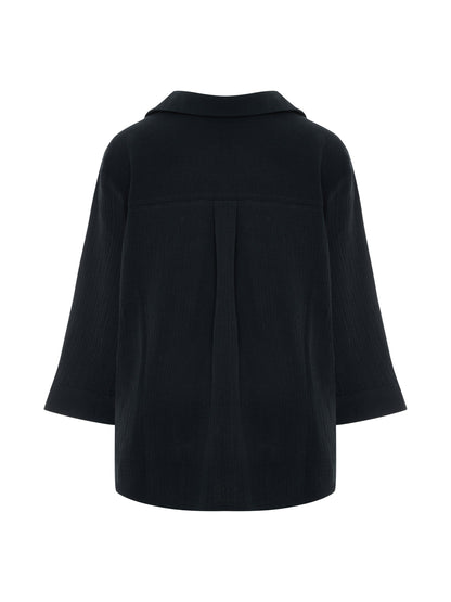 Aura Maxi Shirt - Black