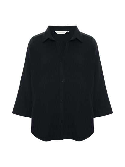 Aura Maxi Shirt - Black