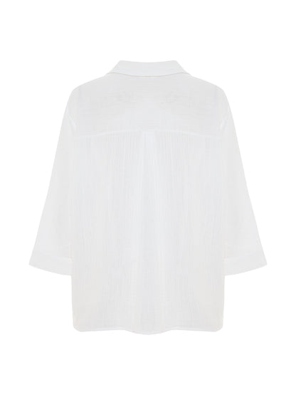 Aura Maxi Shirt - White