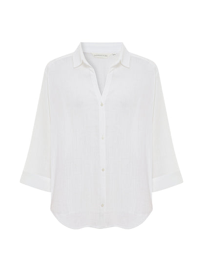 Aura Maxi Shirt - White