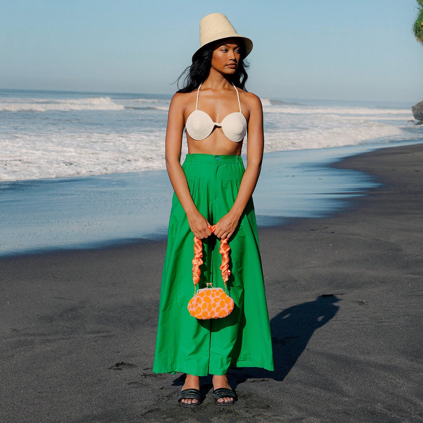 TAYLOR Wide-Leg Palazzo Pants in Kelly Green