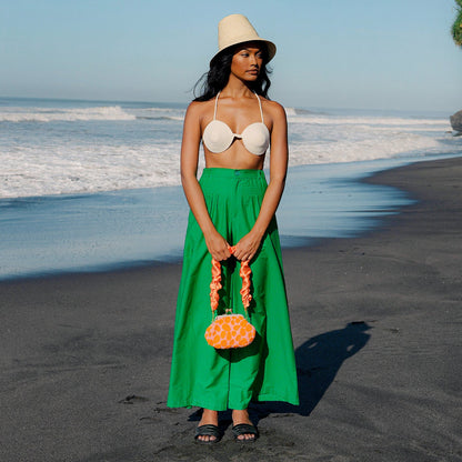 TAYLOR Wide-Leg Palazzo Pants in Kelly Green