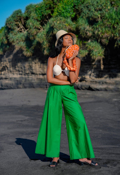 TAYLOR Wide-Leg Palazzo Pants in Kelly Green