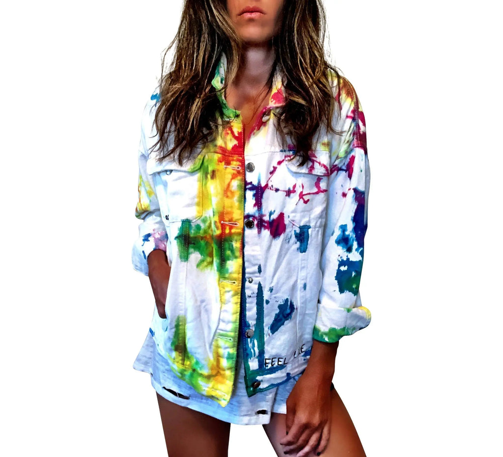 'TIE DYE FUN' DENIM JACKET by Wren + Glory Wren + Glory