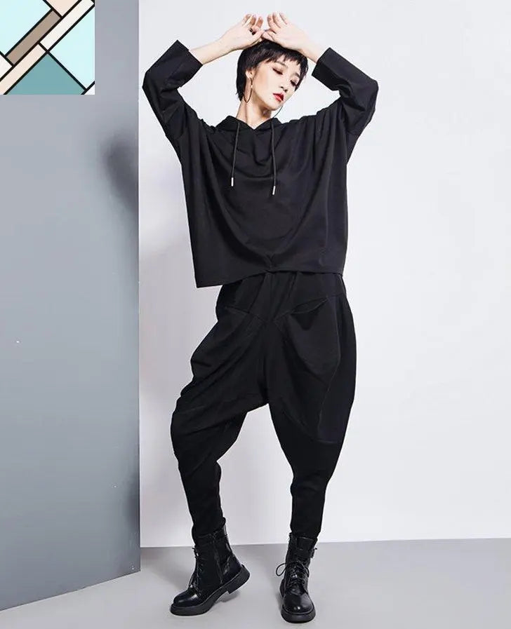 Tanaka Pocket High Waist Harem Pants - Black by Marigold Shadows MARIGOLD SHADOWS