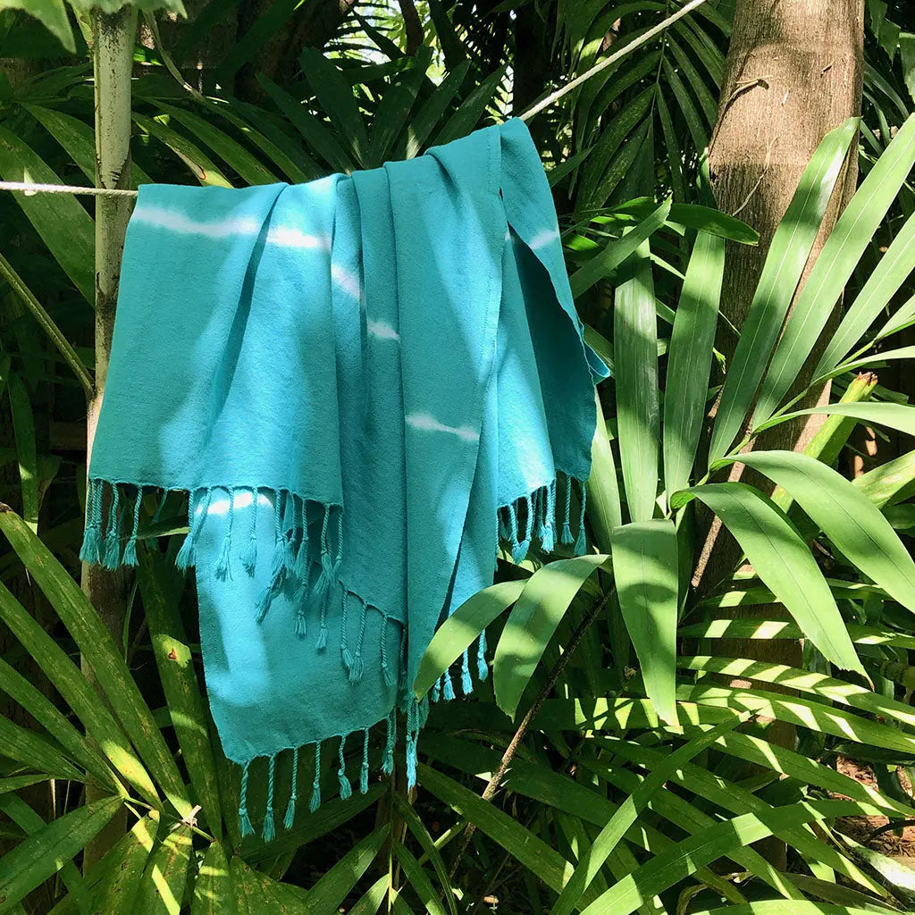 Teal Tie Dye Turkish Beach Towel by SLATE + SALT SLATE + SALT