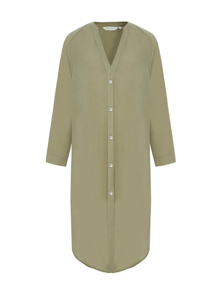 Terra Shirt Dress - Khaki Green by The Handloom The Handloom