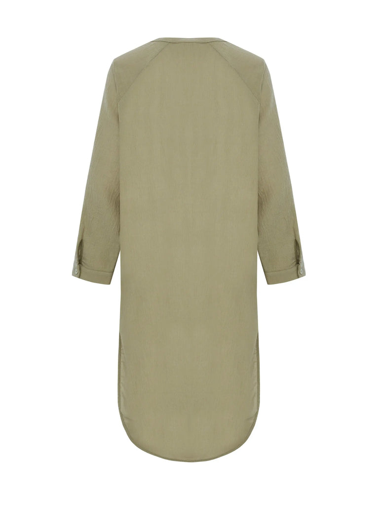 Terra Shirt Dress - Khaki Green by The Handloom The Handloom