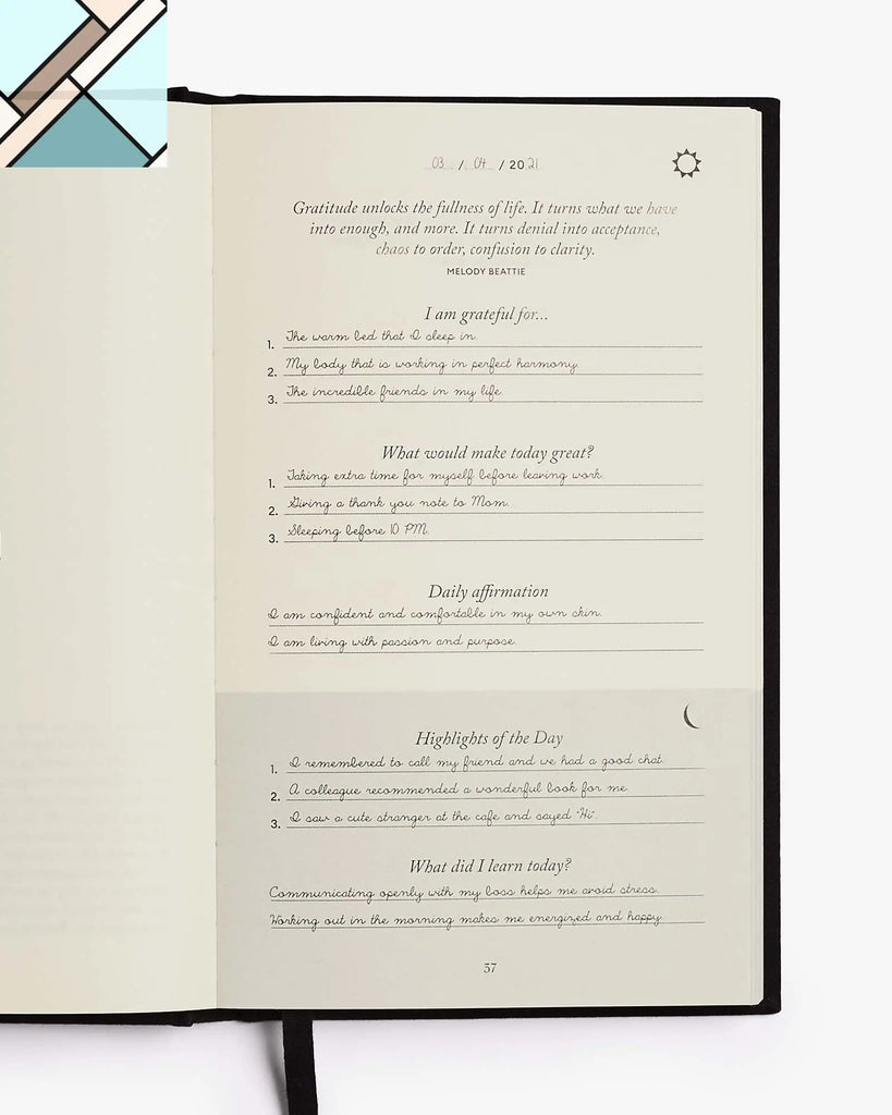 The Five Minute Journal - Bold Black by Intelligent Change INTELLIGENT CHANGE