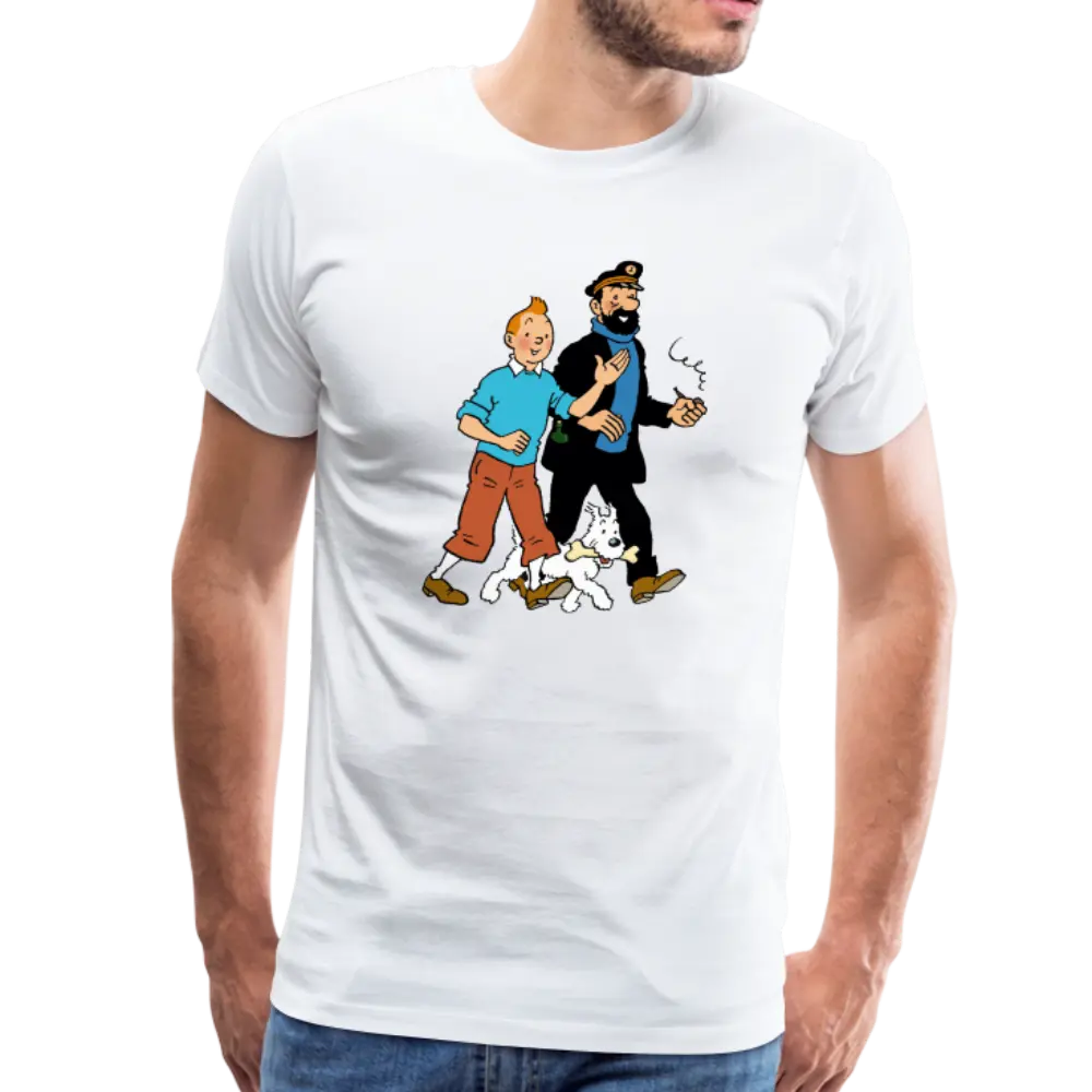 Tintin, Snowy and Captain Haddock Artwork T-Shirt by Art-O-Rama Shop ART-O-RAMA-SHOP