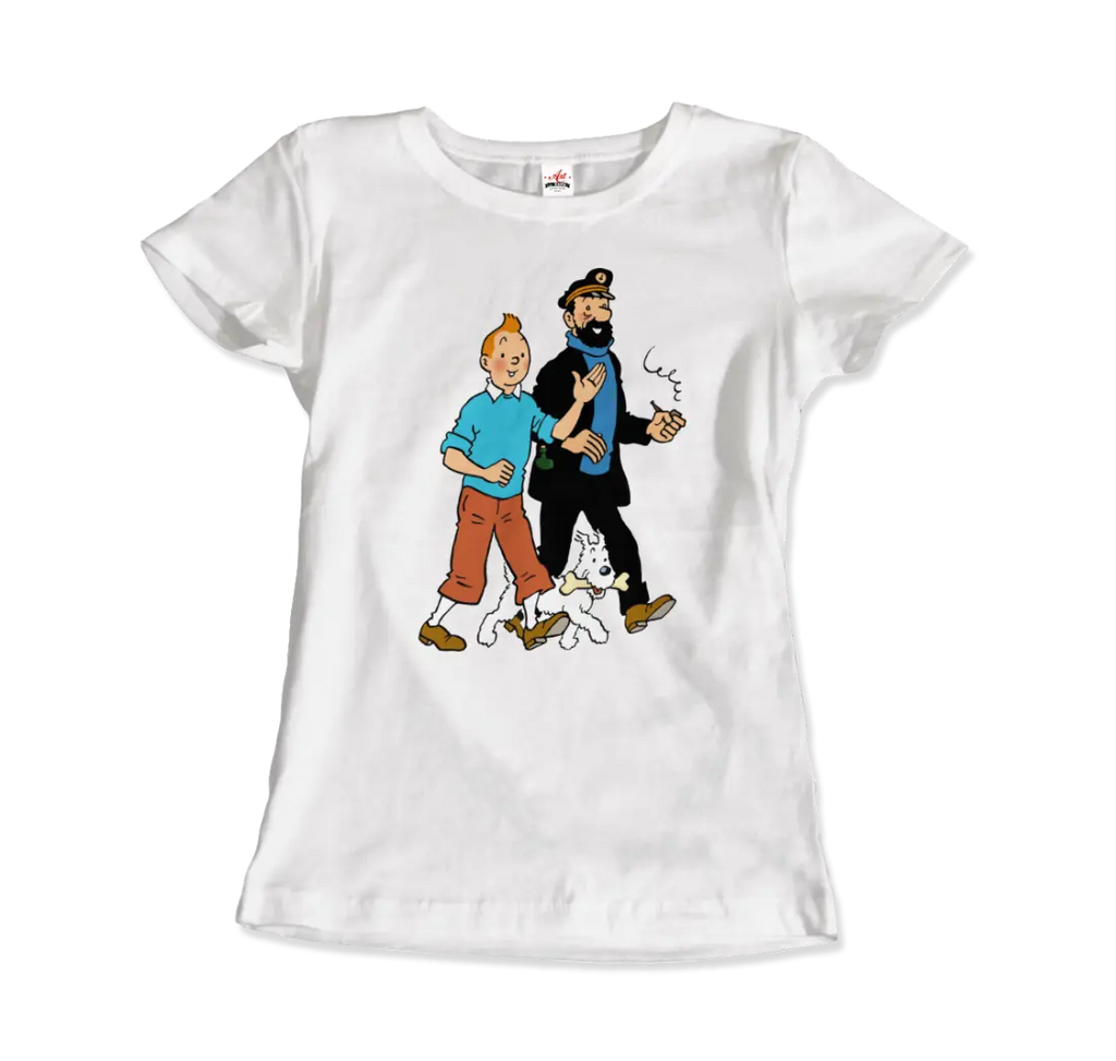 Tintin, Snowy and Captain Haddock Artwork T-Shirt by Art-O-Rama Shop ART-O-RAMA-SHOP