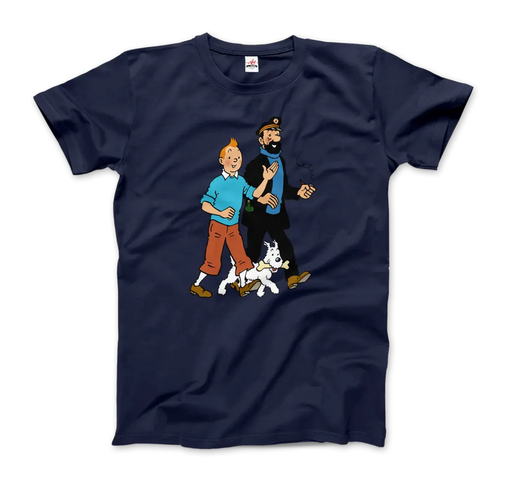 Tintin, Snowy and Captain Haddock Artwork T-Shirt by Art-O-Rama Shop ART-O-RAMA-SHOP