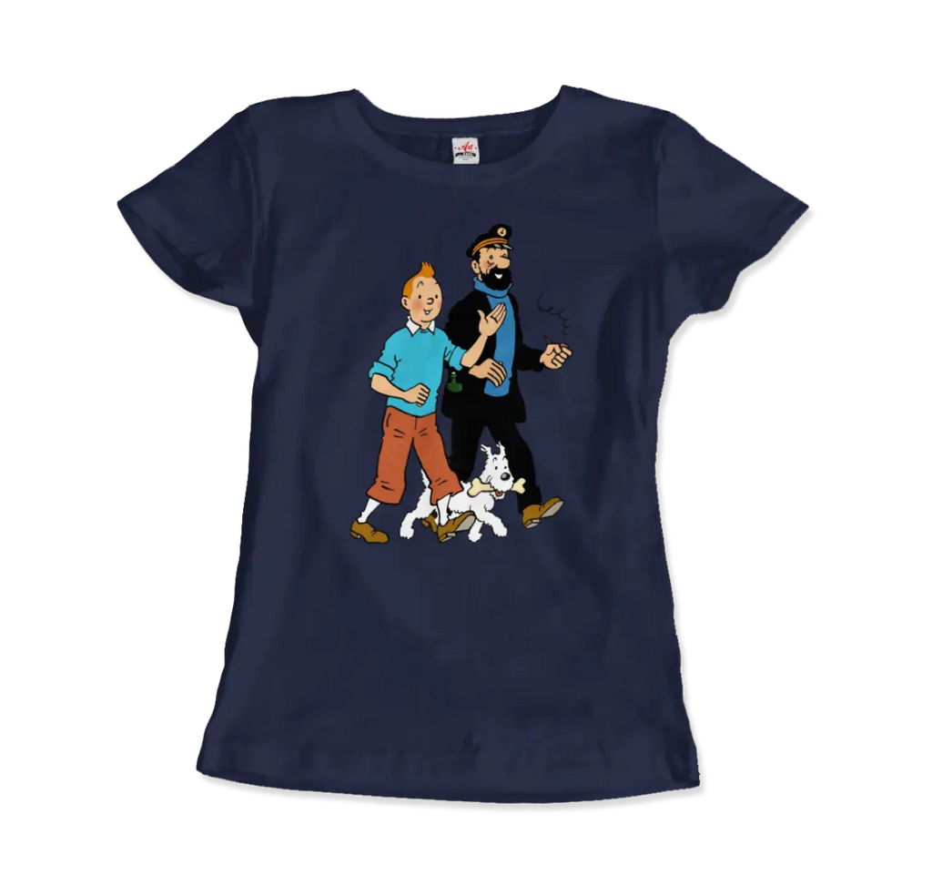Tintin, Snowy and Captain Haddock Artwork T-Shirt by Art-O-Rama Shop ART-O-RAMA-SHOP