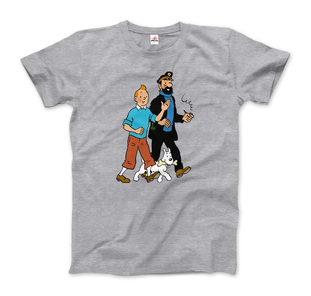 Tintin, Snowy and Captain Haddock Artwork T-Shirt by Art-O-Rama Shop ART-O-RAMA-SHOP