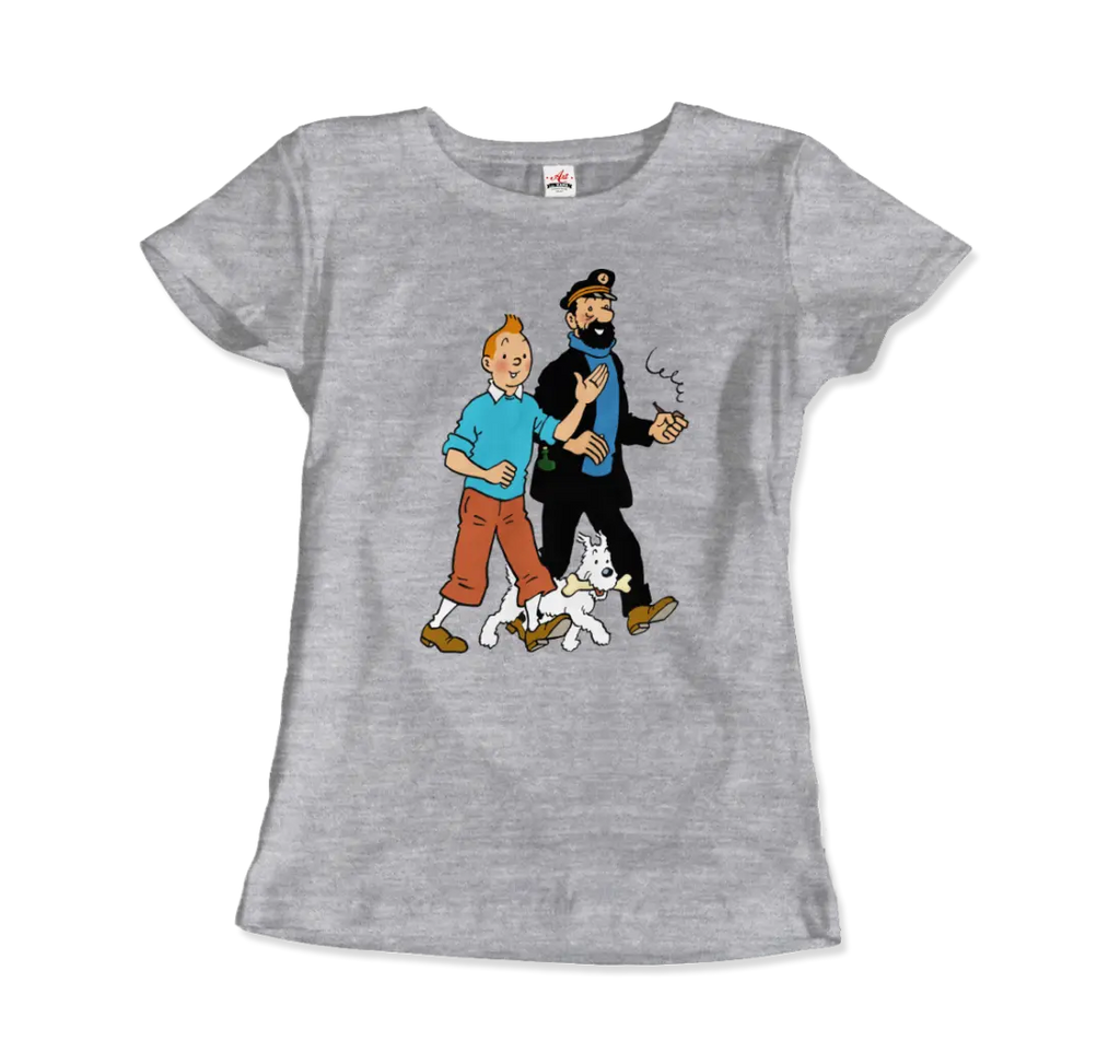 Tintin, Snowy and Captain Haddock Artwork T-Shirt by Art-O-Rama Shop ART-O-RAMA-SHOP