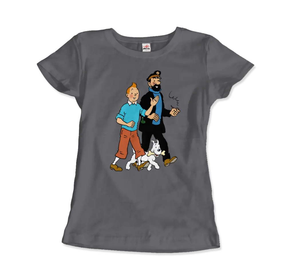 Tintin, Snowy and Captain Haddock Artwork T-Shirt by Art-O-Rama Shop ART-O-RAMA-SHOP