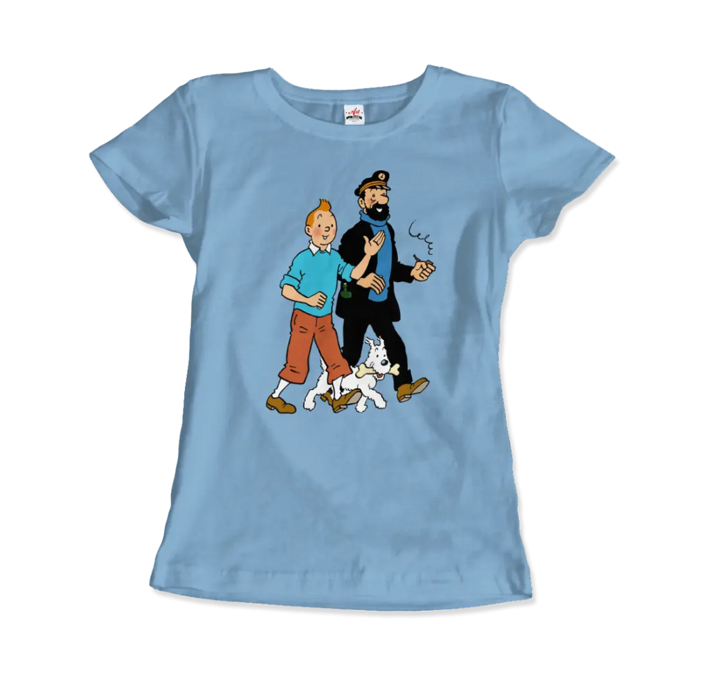 Tintin, Snowy and Captain Haddock Artwork T-Shirt by Art-O-Rama Shop ART-O-RAMA-SHOP
