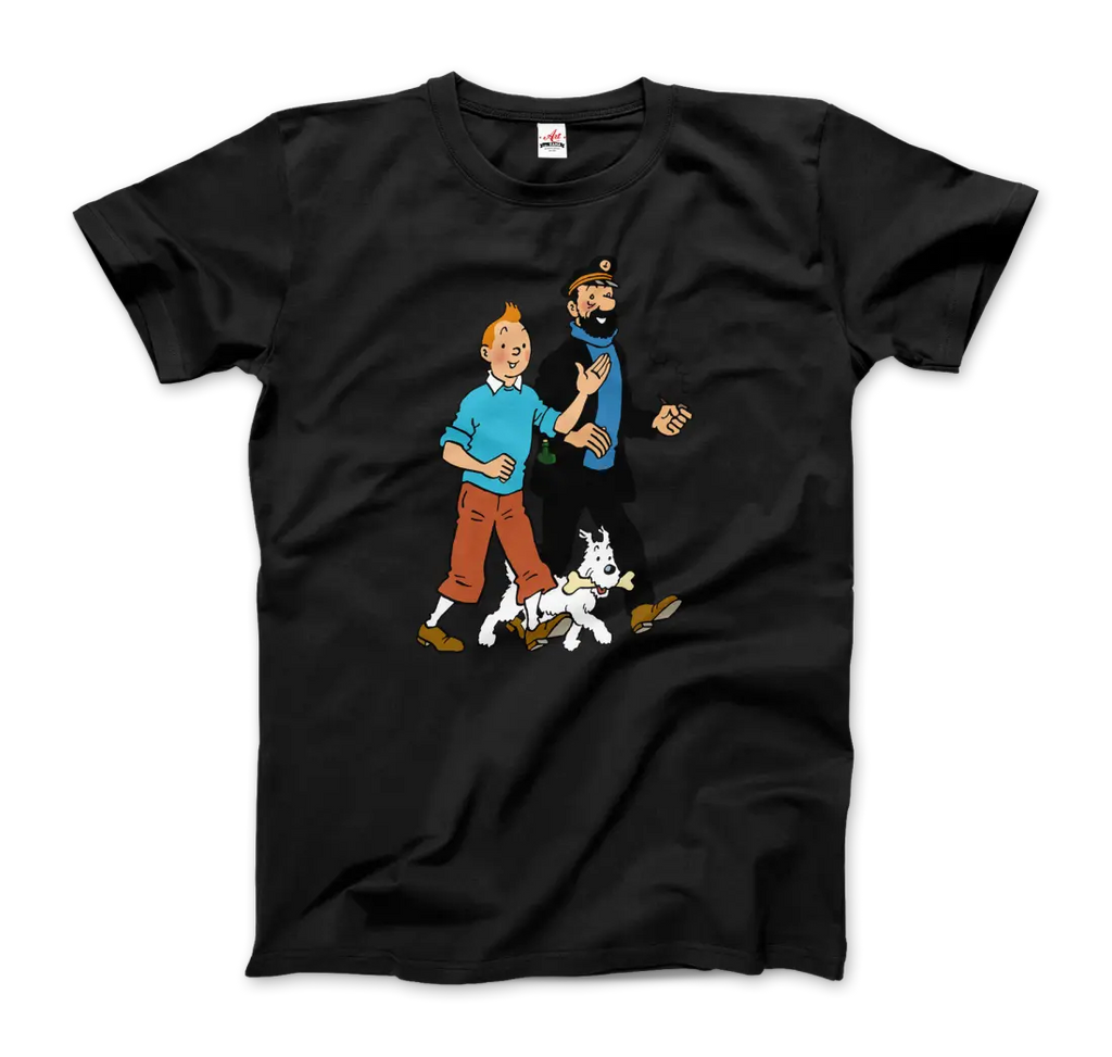 Tintin, Snowy and Captain Haddock Artwork T-Shirt by Art-O-Rama Shop ART-O-RAMA-SHOP