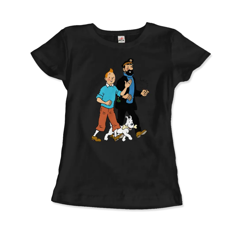 Tintin, Snowy and Captain Haddock Artwork T-Shirt by Art-O-Rama Shop ART-O-RAMA-SHOP