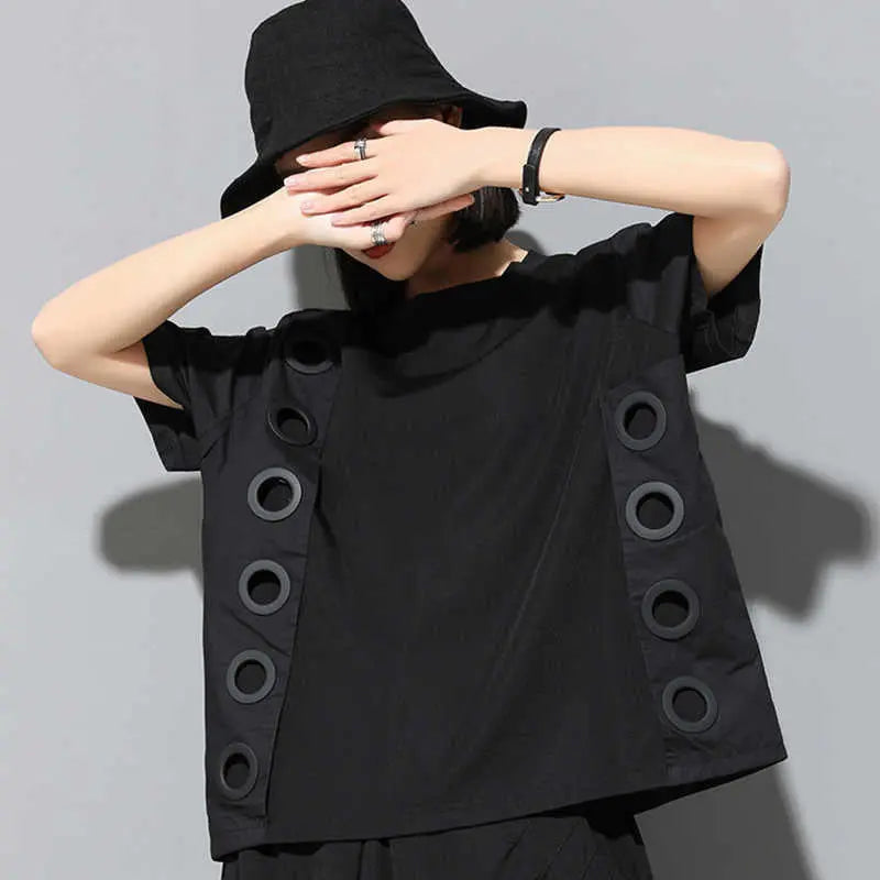 Tokiko O-Neck Short Sleeve Shirt by Marigold Shadows Marigold Shadows