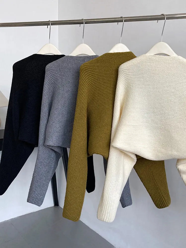 Touka Knitted Shrug Scarf - Gray by Marigold Shadows Marigold Shadows