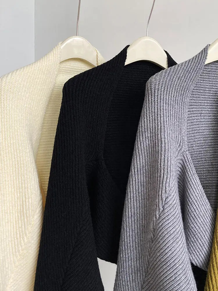 Touka Knitted Shrug Scarf - Gray by Marigold Shadows Marigold Shadows