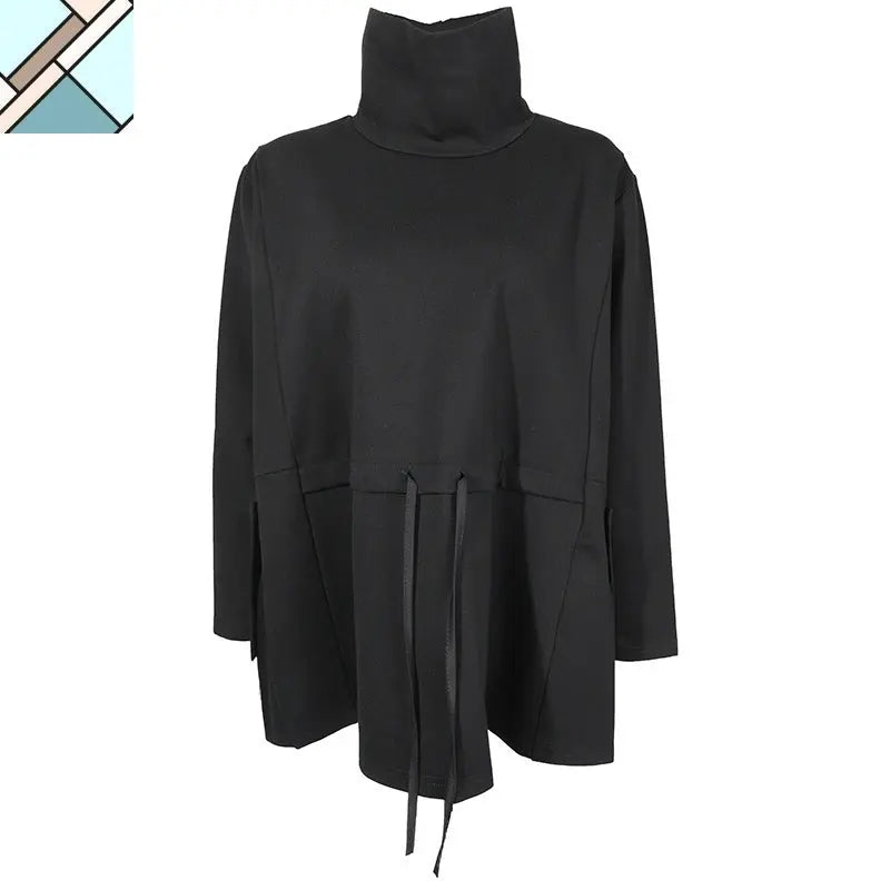 Tsyua Drawstring Turtleneck Sweatshirt by Marigold Shadows MARIGOLD SHADOWS