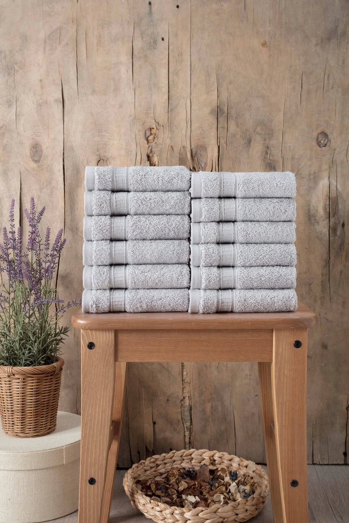 Turkish Cotton Washcloth Set of 12 by La'Hammam La'Hammam