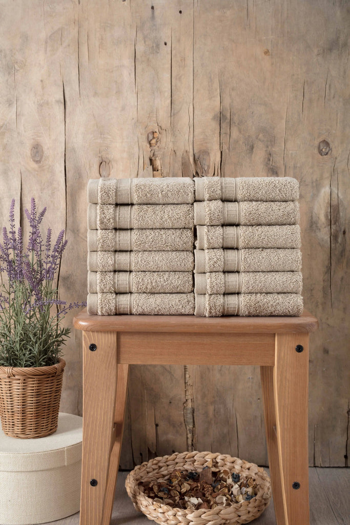 Turkish Cotton Washcloth Set of 12 by La'Hammam La'Hammam