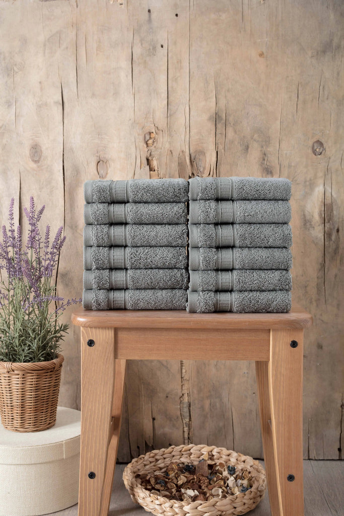 Turkish Cotton Washcloth Set of 12 by La'Hammam La'Hammam