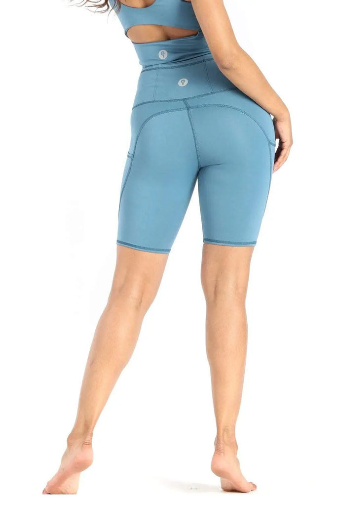 Utility Biker Short in Ocean by Yoga Democracy Yoga Democracy
