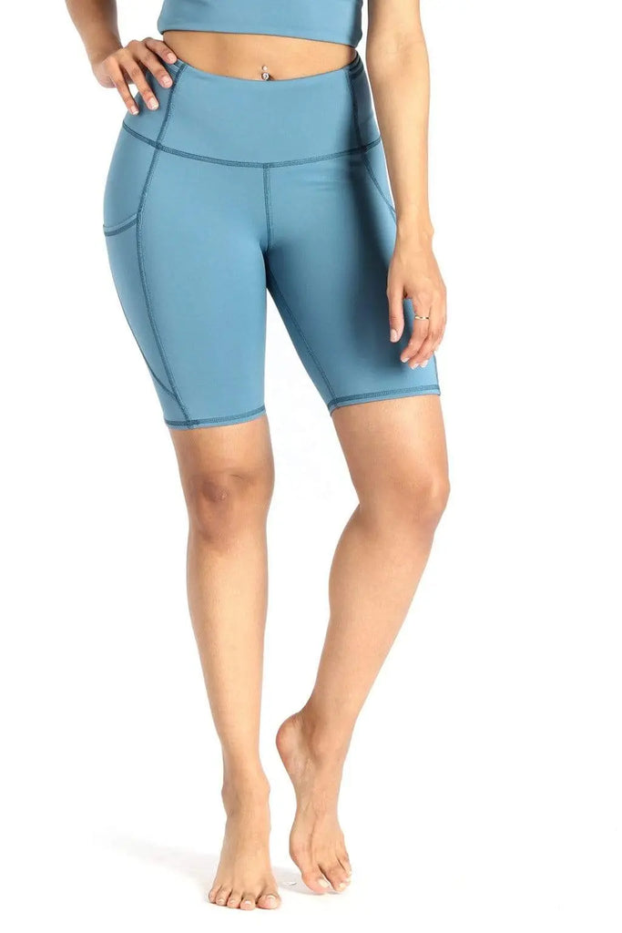 Utility Biker Short in Ocean by Yoga Democracy Yoga Democracy